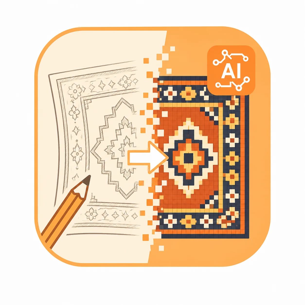 Carpet map outlining (dorgiri): AI carpet design tool in Technofarsh